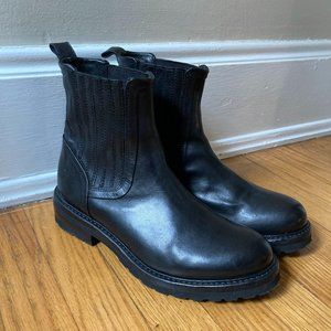 Frye Women's Leather Boots: Ella Moto Chelsea Black US 10 EUC